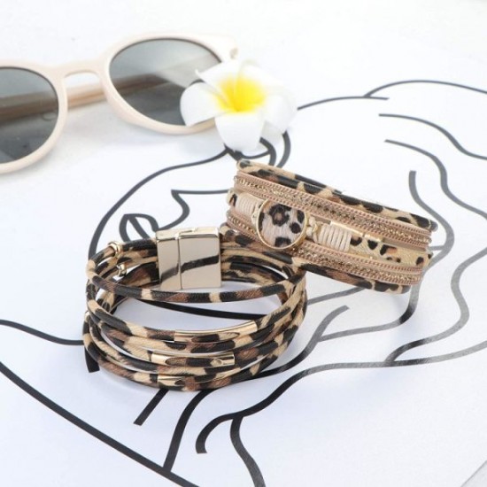 3 Pcs Leopard Leather Cuff Bracelets For Women Feather Boho Multilayer Wrap Tube Bangle Leopard Bracelet 3 Pcs Leopard Leather Cuff Bracelets For Women Feather Boho Multilayer Wrap Tube Bangle Leopard Bracelet